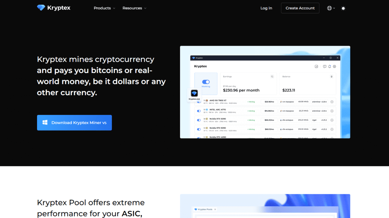 Kryptex: Simple Mining With Fast Cashouts