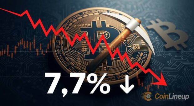 bitcoin mining difficulty drops 7 7 percent 133 trillion thumbnail
