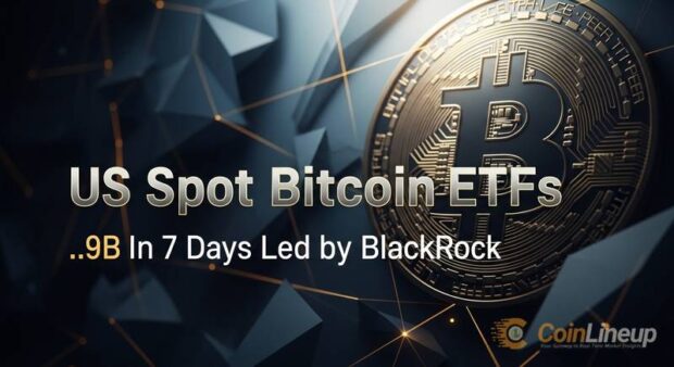us spot bitcoin etfs 1 9b seven day inflows blackrock thumbnail