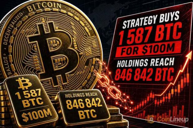 strategy buys 1587 btc for 100 million holdings 846842 btc thumbnail